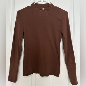 The Rickie Brown Ribbed Mock Neck Long Sleeve Top